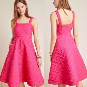 Anthropologie Maeve Pink Quilted Dress